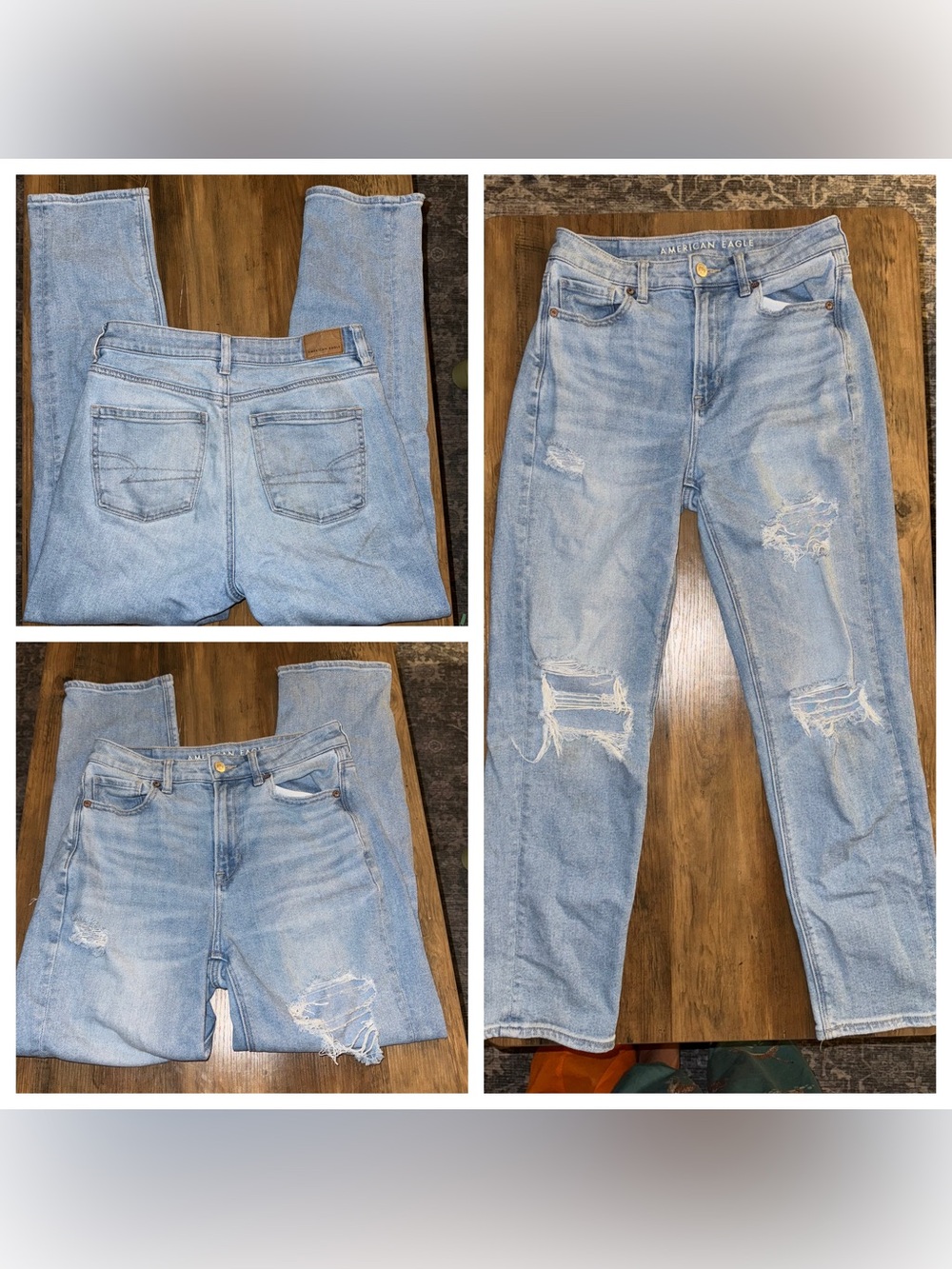 American Eagle Mom Straight Jeans High Rise | Size 4 | Light Wash
